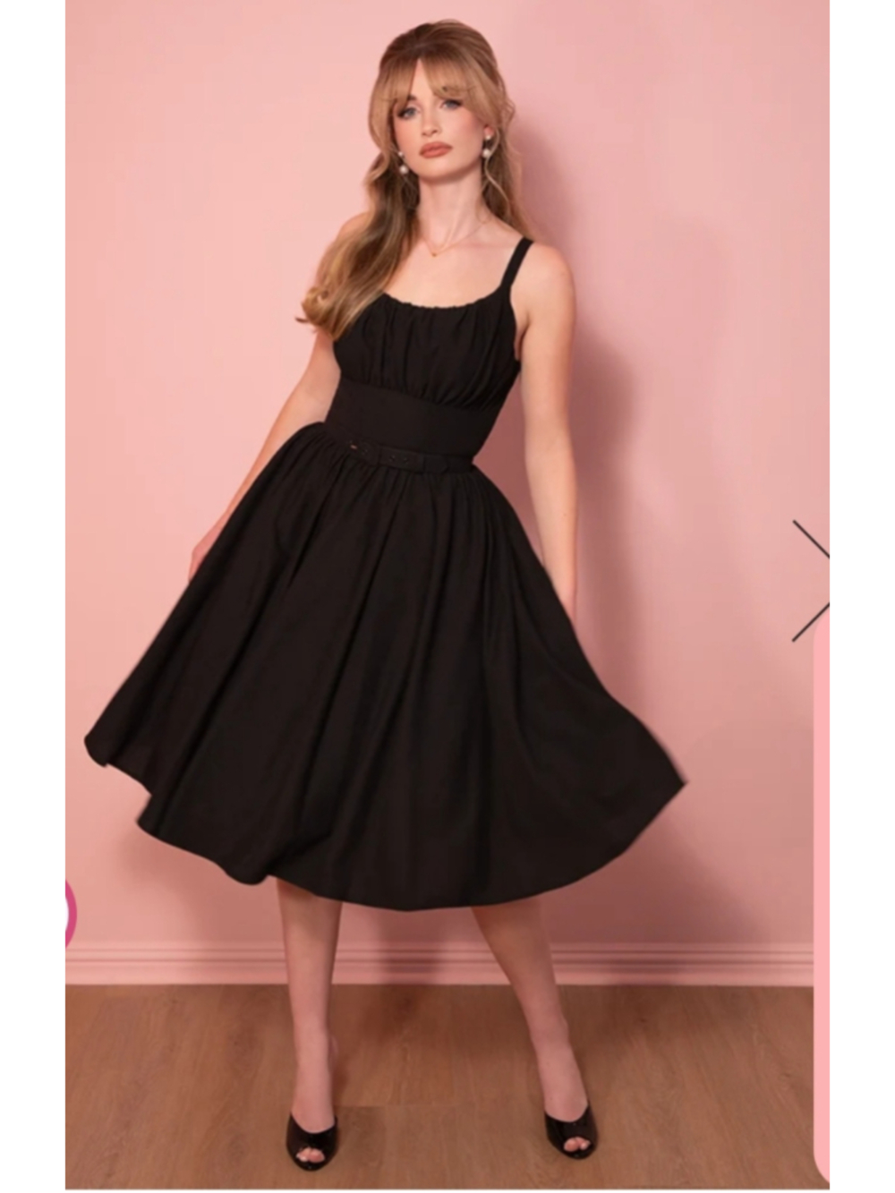 Vixen by Micheline Ingenue Dress In Black size XS (no belt) USA MADE